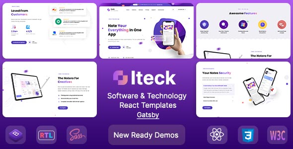 Iteck is a Software & Technology ReactJs Template